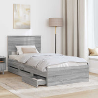 Struttura del letto con cassetto Grigio Sonoma 90 x 200 cm 3408031