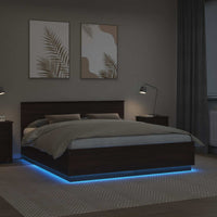 Struttura del letto con testiera Rovere Marrone 200 x 200 cm 3408046