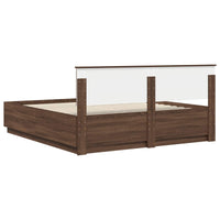 Struttura del letto con testiera Rovere Marrone 200 x 200 cm 3408046