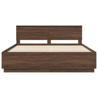 Struttura del letto con testiera Rovere Marrone 200 x 200 cm 3408046