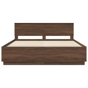 Struttura del letto con testiera Rovere Marrone 200 x 200 cm 3408046