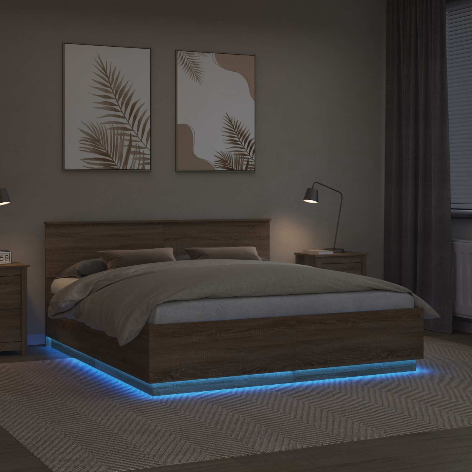 Struttura del letto con testiera Rovere Sonoma 180 x 200 cm 3408049