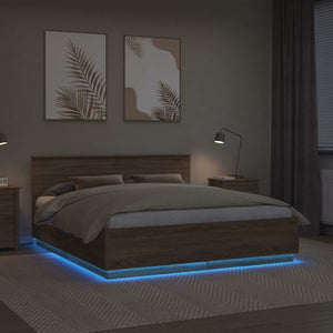 Struttura del letto con testiera Rovere Sonoma 180 x 200 cm 3408049