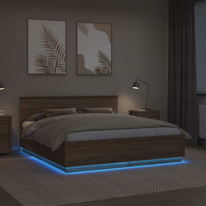 Struttura del letto con testiera Rovere Sonoma 180 x 200 cm 3408049