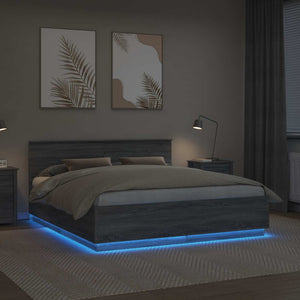 Struttura del letto con testiera Grigio Sonoma 180 x 200 cm 3408052