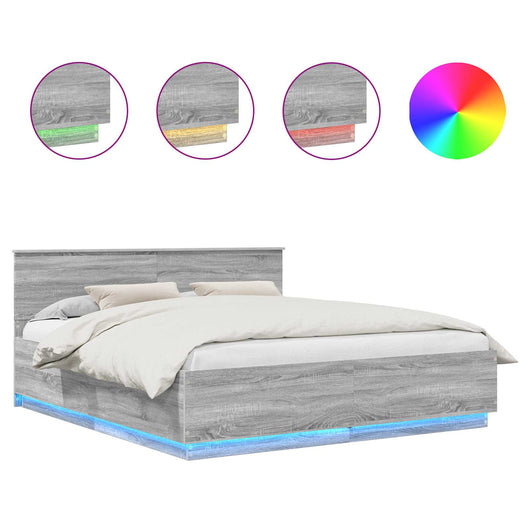 Struttura del letto con testiera Grigio Sonoma 180 x 200 cm 3408052