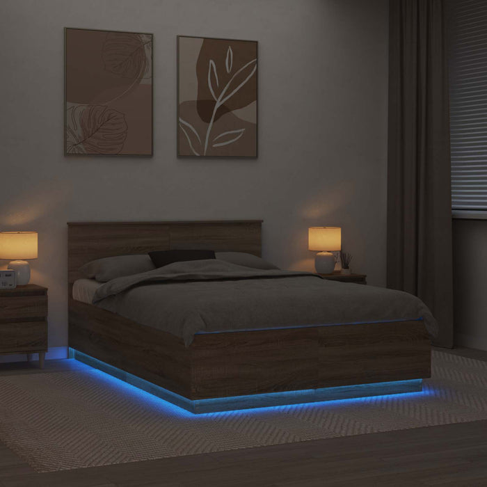 Struttura del letto con testiera Rovere Sonoma 160 x 200 cm 3408056