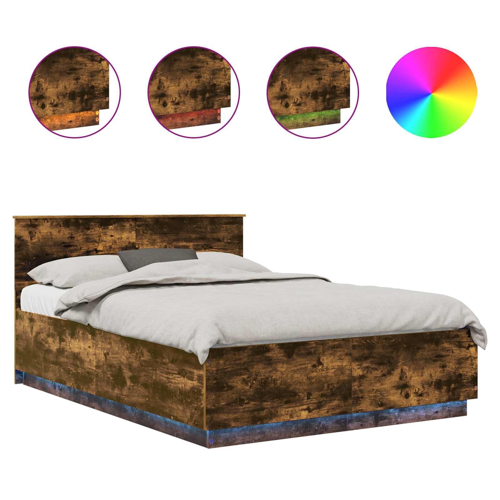 Struttura del letto Rovere fumé 160 x 200 cm Legno multistrato 3408058