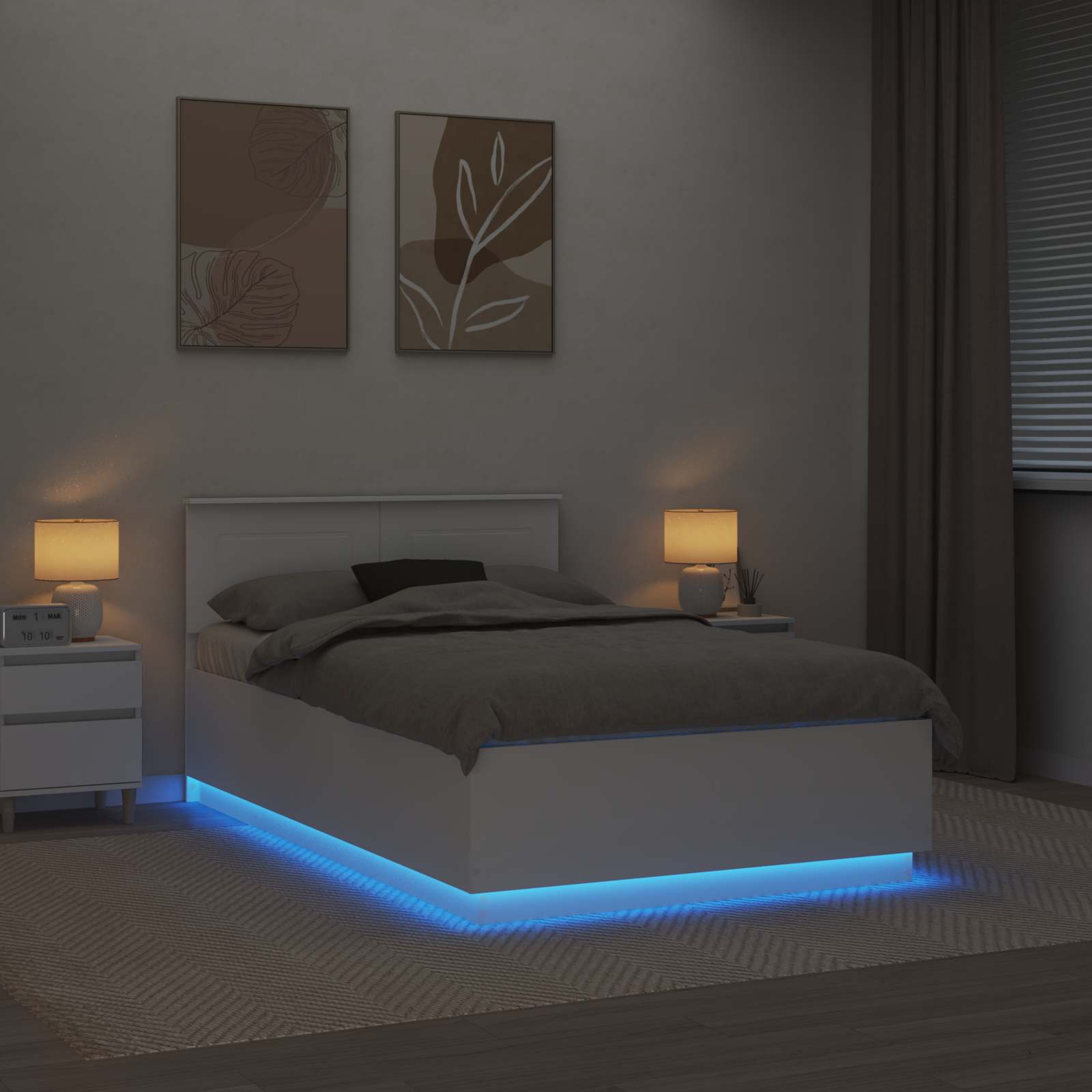 Struttura del letto Bianco 135 x 190 cm Legno multistrato 3408082