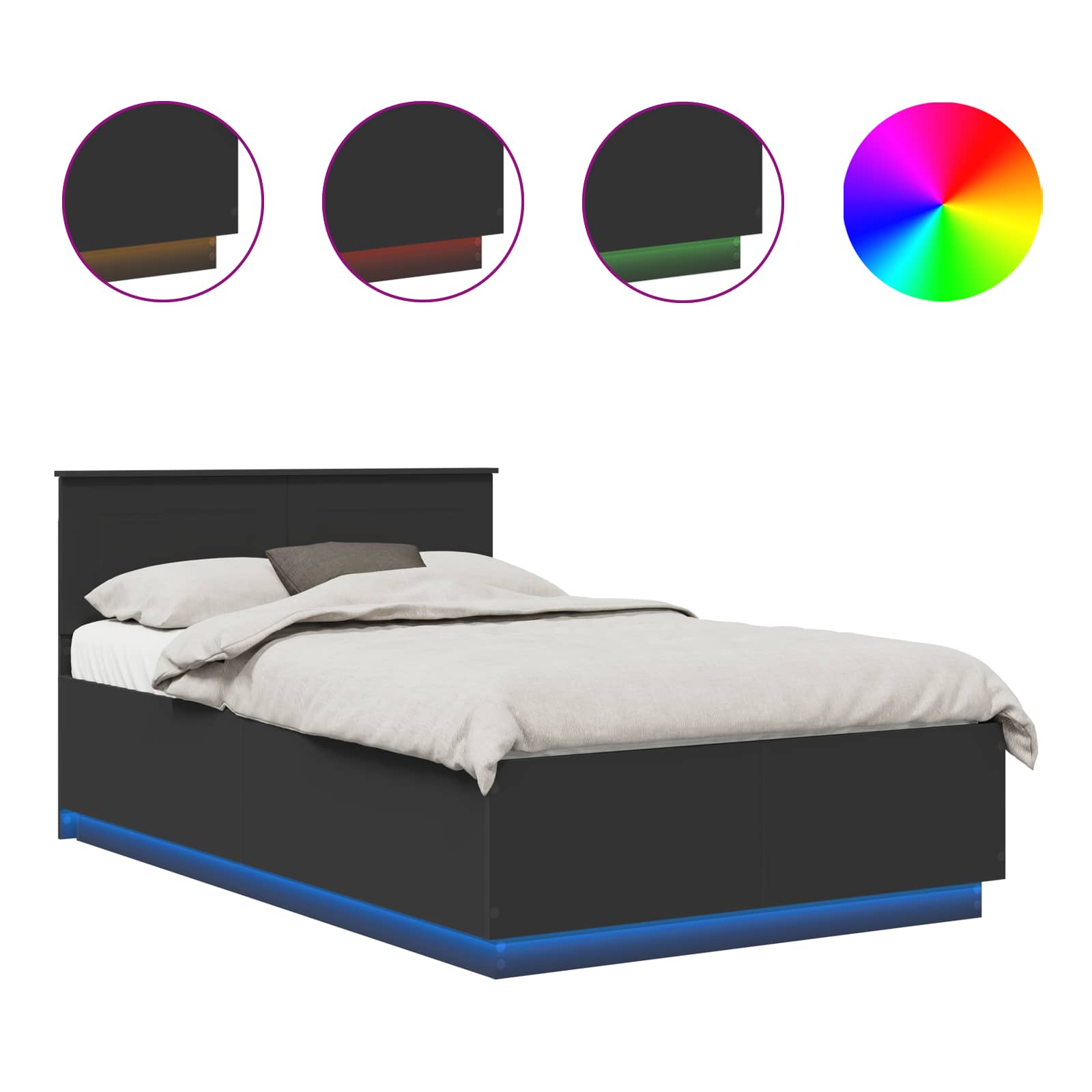 Struttura del letto Nero 135 x 190 cm Legno multistrato 3408083