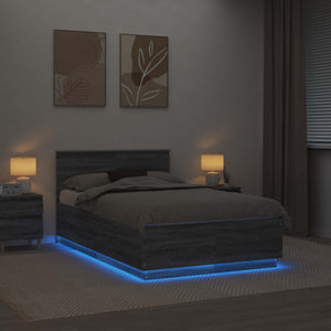 Struttura del letto con testiera Grigio Sonoma 135 x 190 cm 3408087