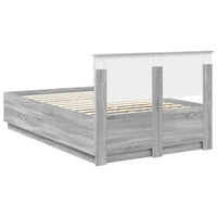 Struttura del letto con testiera Grigio Sonoma 135 x 190 cm 3408087