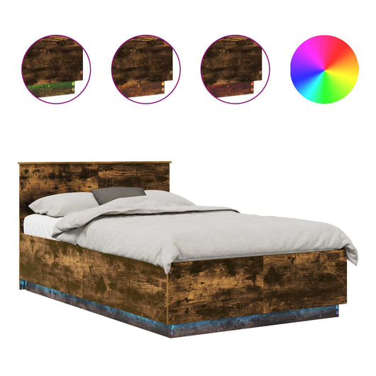 Struttura del letto Rovere fumé 120 x 190 cm Legno multistrato 3408093