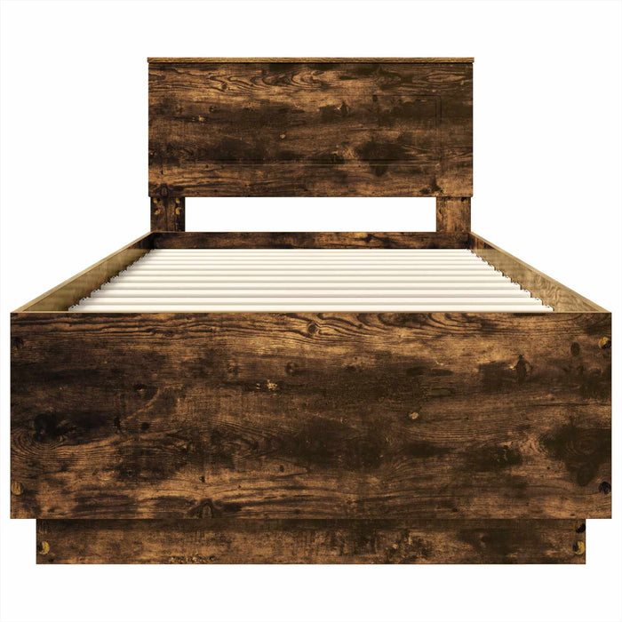 Struttura del letto Rovere fumé 100 x 200 cm Legno multistrato 3408107