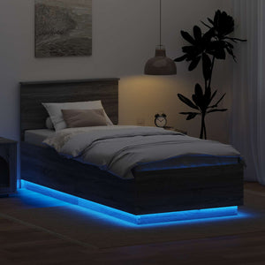 Struttura del letto con testiera Grigio Sonoma 100 x 200 cm 3408108