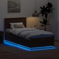 Struttura del letto con testiera Rovere Marrone 100 x 200 cm 3408109