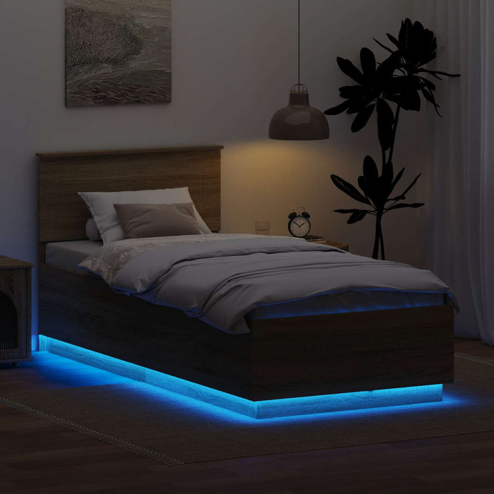 Struttura del letto Rovere Sonoma 90 x 190 cm Legno multistrato 3408112