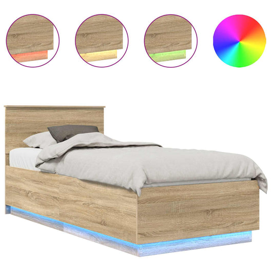 Struttura del letto Rovere Sonoma 90 x 190 cm Legno multistrato 3408112