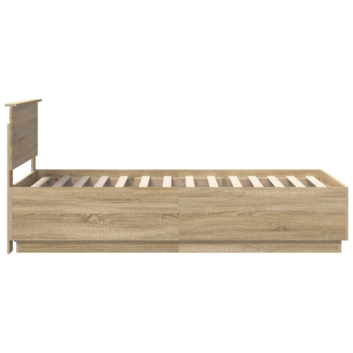 Struttura del letto Rovere Sonoma 90 x 190 cm Legno multistrato 3408112