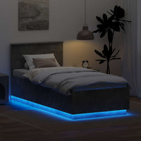 Struttura del letto con testiera Grigio cemento 90 x 190 cm 3408113