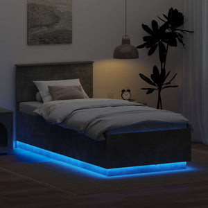 Struttura del letto con testiera Grigio cemento 90 x 190 cm 3408113