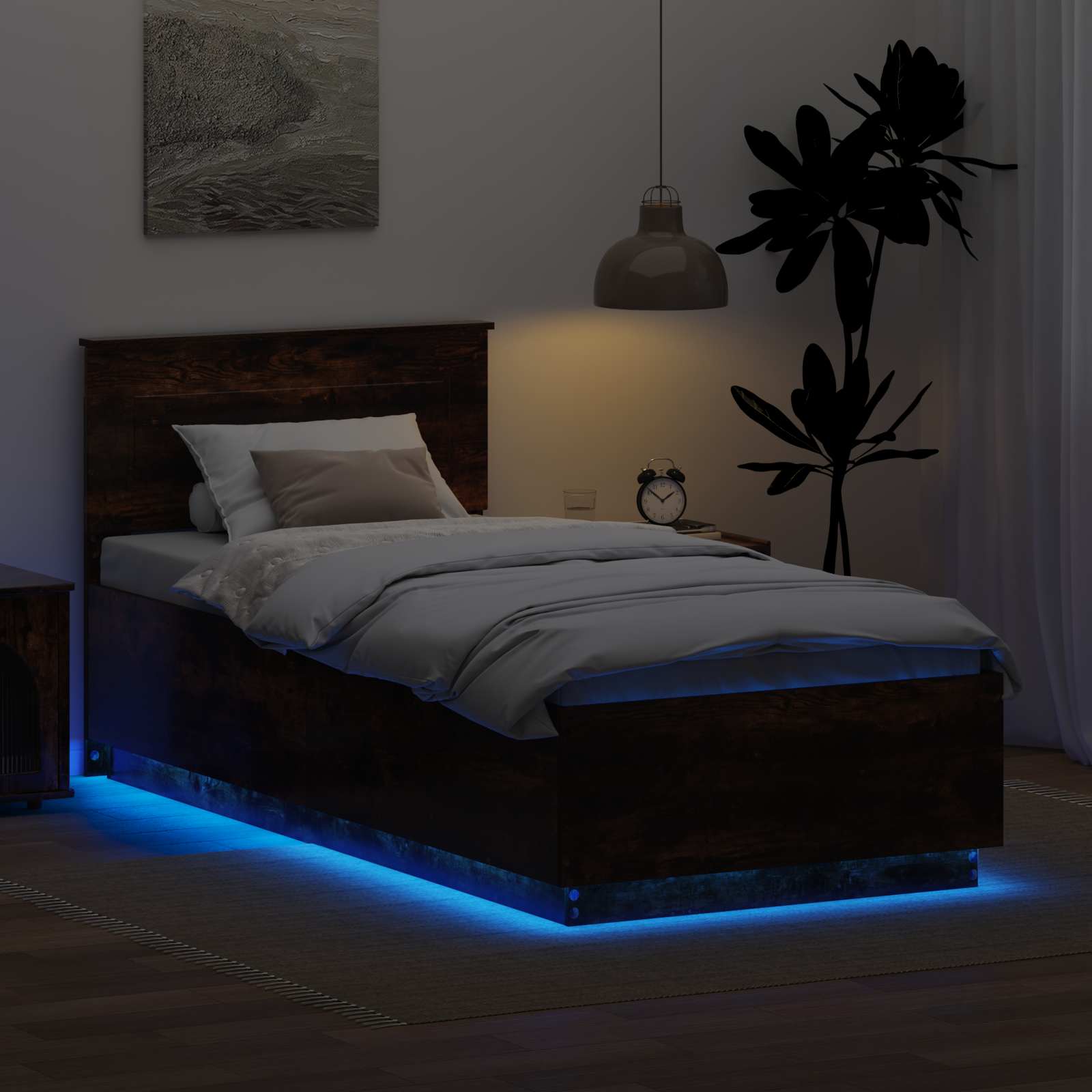 Struttura del letto Rovere fumé 90 x 190 cm Legno multistrato 3408114