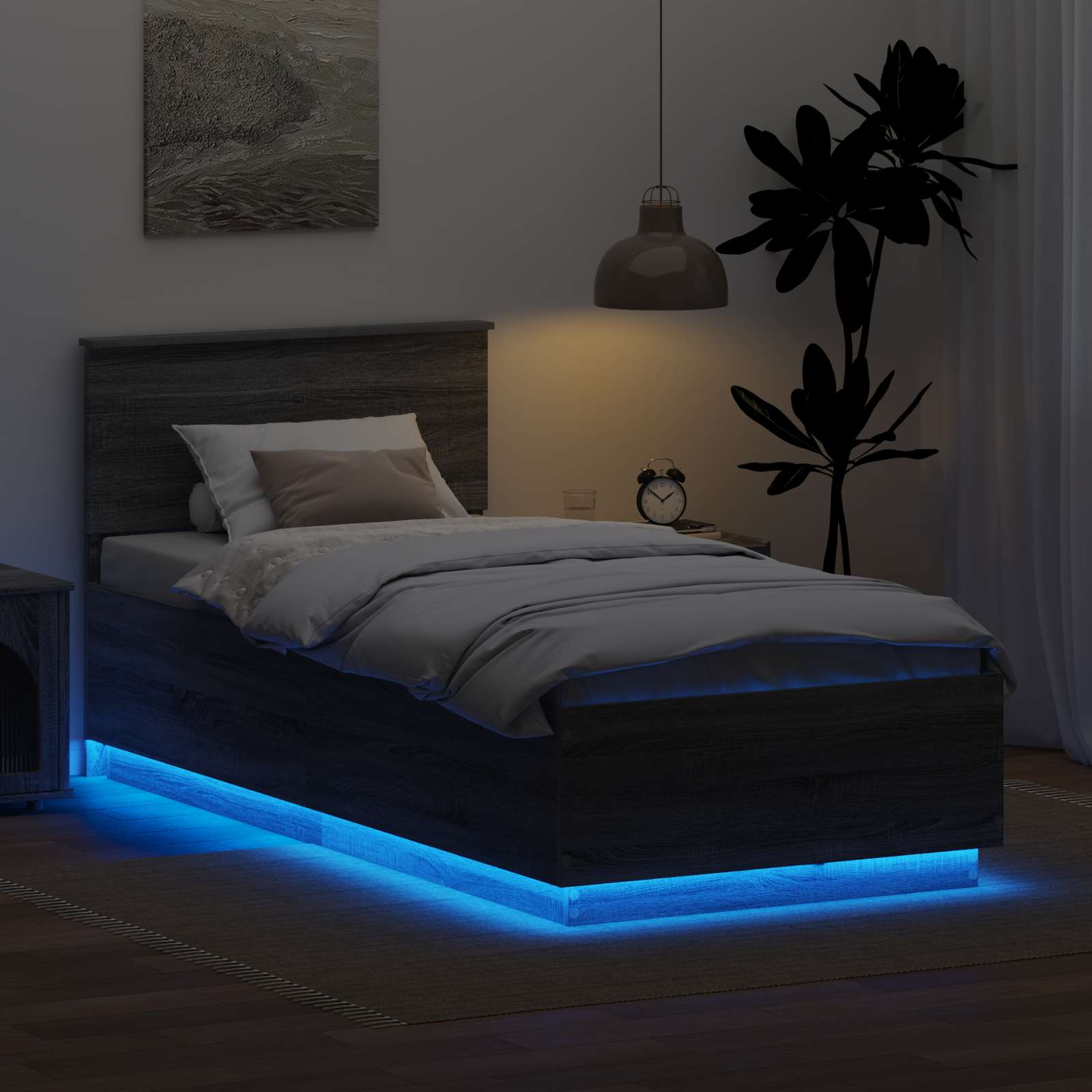 Struttura del letto Grigio Sonoma 90 x 190 cm Legno multistrato 3408115