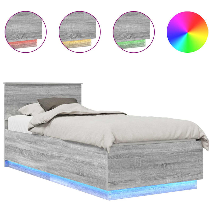 Struttura del letto Grigio Sonoma 90 x 190 cm Legno multistrato 3408115