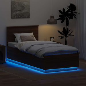 Struttura del letto con testiera Rovere Marrone 70 x 190 cm 3408130