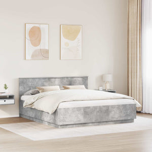 Struttura del letto con testiera Grigio cemento 200 x 200 cm 3408134