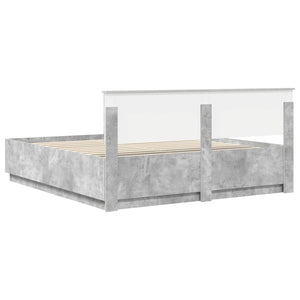 Struttura del letto con testiera Grigio cemento 200 x 200 cm 3408134