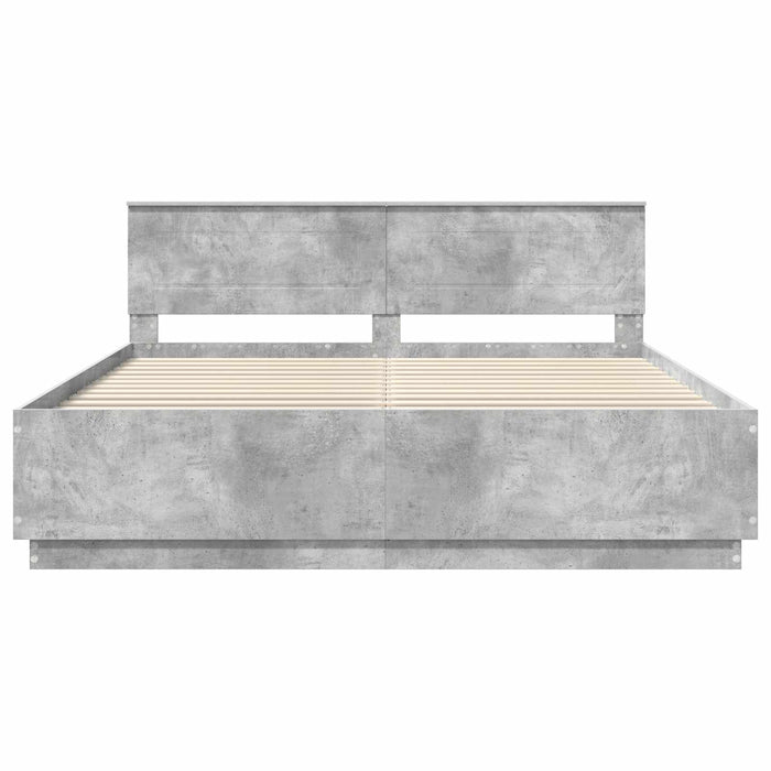 Struttura del letto con testiera Grigio cemento 200 x 200 cm 3408134