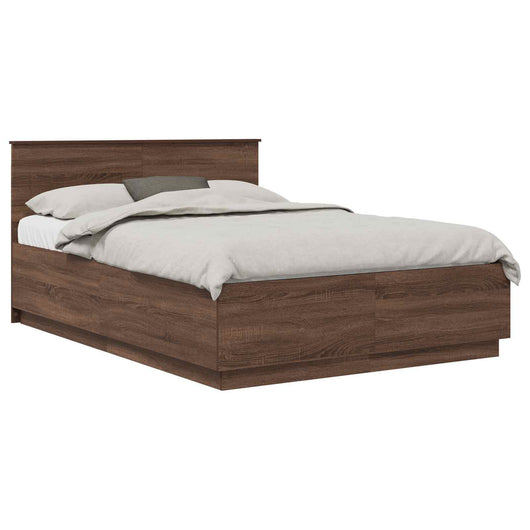 Struttura del letto con testiera Rovere Marrone 150 x 200 cm 3408158