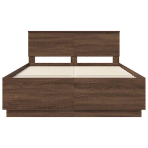 Struttura del letto con testiera Rovere Marrone 150 x 200 cm 3408158