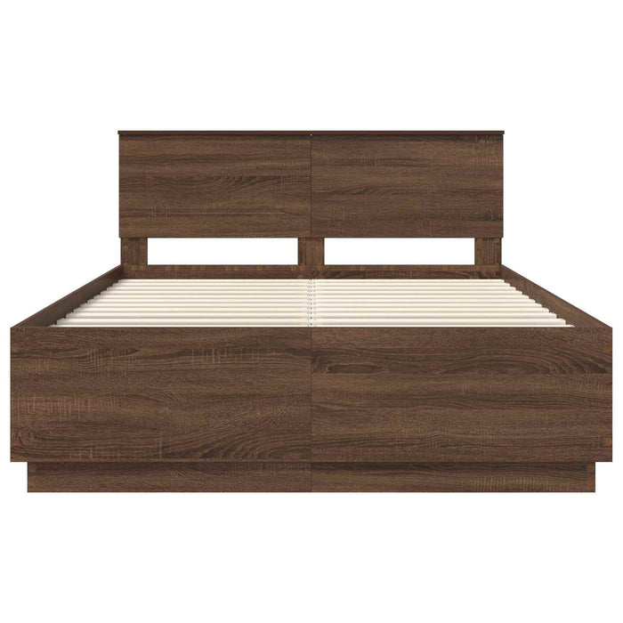 Struttura del letto con testiera Rovere Marrone 150 x 200 cm 3408158