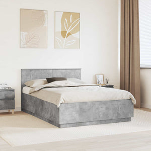 Struttura del letto con testiera Grigio cemento 140 x 190 cm 3408162
