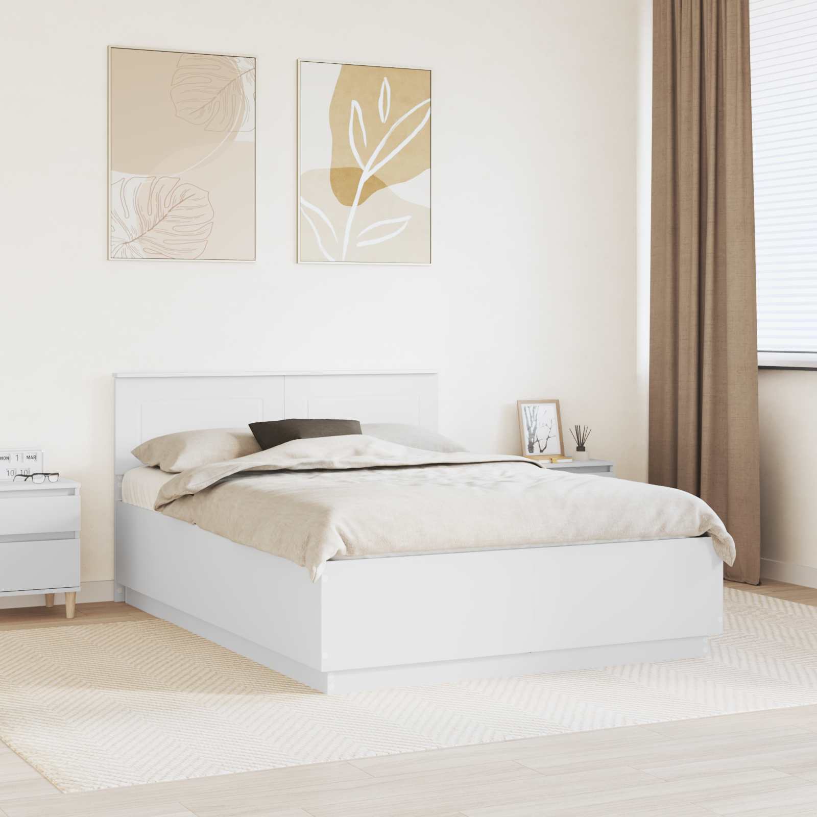 Struttura del letto Bianco 140 x 200 cm Legno multistrato 3408166