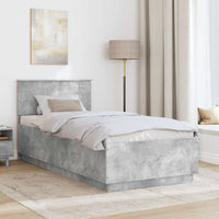 Struttura del letto con testiera Grigio cemento 70 x 190 cm 3408218