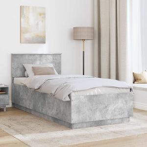 Struttura del letto con testiera Grigio cemento 70 x 190 cm 3408218