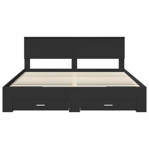 Struttura del letto Nero 180 x 200 cm Legno multistrato 3408230