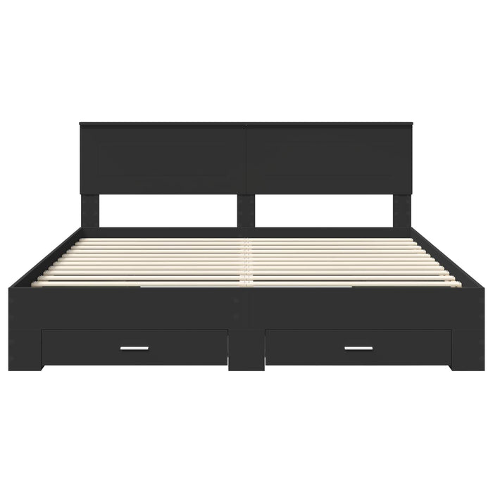 Struttura del letto Nero 180 x 200 cm Legno multistrato 3408230