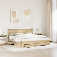 Struttura del letto con testiera-Giroletto con Testiera Rovere Sonoma 180 x 200 cm 163380