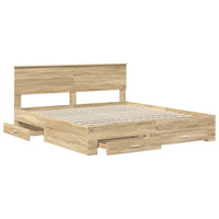 Struttura del letto con testiera-Giroletto con Testiera Rovere Sonoma 180 x 200 cm 163380