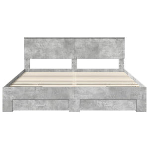 Struttura del letto con testiera-Giroletto con Testiera Grigio cemento 180 x 200 cm 367228