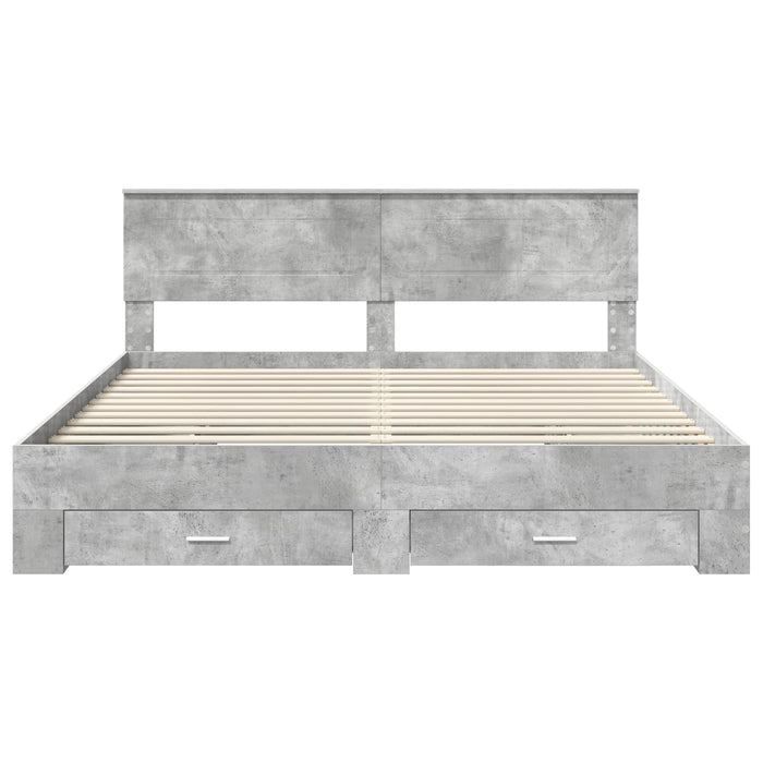 Struttura del letto con testiera-Giroletto con Testiera Grigio cemento 180 x 200 cm 367228