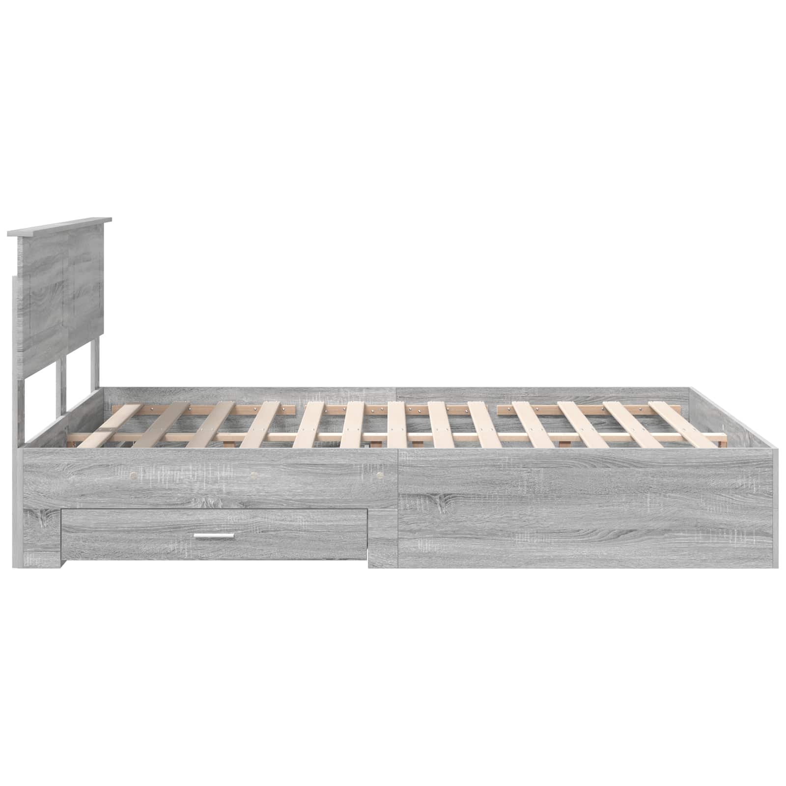 Struttura del letto con testiera-Giroletto con Testiera Grigio Sonoma 140 x 200 cm 790095