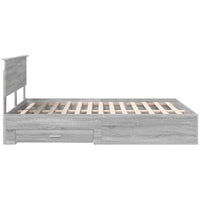 Struttura del letto con testiera-Giroletto con Testiera Grigio Sonoma 140 x 200 cm 790095