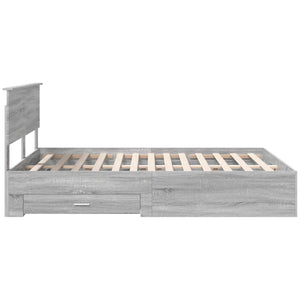 Struttura del letto con testiera-Giroletto con Testiera Grigio Sonoma 140 x 200 cm 790095