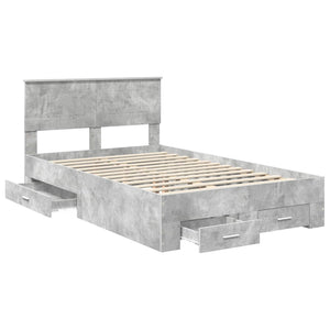 Struttura del letto con testiera Grigio cemento 120 x 200 cm 3408293