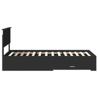 Struttura del letto con cassetto Nero e Argento 100 x 200 cm 3408300